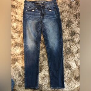 Stylish Blue Denim Jeans American Eagle size 8.